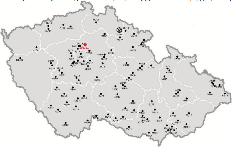 Mapa kompostáren v ČR (2012)